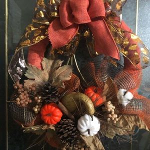 12” Fall pumpkin wreath.